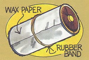 Method battery rejuvenation: punch two small holes in the battery walls, soak it in vinegar for an hour, and wrap in wax paper.